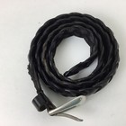 Mens Black Leather Woven Belt Size 42 Solid Brass Buckle Braided New Nwot