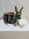 Donkey Mule Burro Long Eared Figurine Pulling Cart Planter Made In Italy