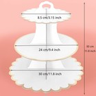 2 Pack Cardboard Cake Stand 3 Tier Paper Dessert Round Cupcake Holder Tower