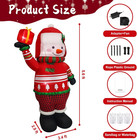 6ft Christmas Inflatable Snowman Decoration Blow Up Snow Man With Red Sweater   