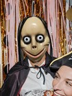 Momo Scary Mask Plastics Horror Mask W wig Hair Halloween Party Costume