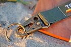 Vintage Toyota Heritage Stripes Keychain Green  Antique Brass Metal Clip