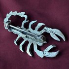 Scorpion Brooch Signed Metzke Pewter Vintage Figural Zodiac Statement Pin