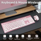 Pink Rose Gold 17inch Full Size 2 4g Usb Ergonomic Wireless Keyboard Mouse