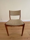 Mid Century Solid Wood Dining Table Set With Leaf Extension  6 Chairs 