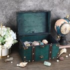 Vintage Treasure Chest  Pirate Keepsakes Box For Gifts  Wooden Storage Box  Gree