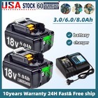 2pack For Makita 18volt 8 0ah Lxt Li-ion Bl1860b Bl1830 Bl1850 Battery charger