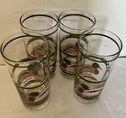 Set Of 4 Vtg Mid Century Modern Libbey Mallard Duck Gold Detail 6  Glasses Vgc