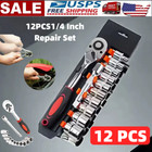12pcs set 1 4 Inch Ratchet Socket Wrench Set Metric Socket Set Repair Tool