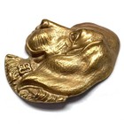 1-1 4  Adorable Lg Antique Very Realistic Gilded Brass Floppy Eared Dog Button
