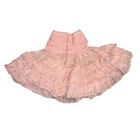 Vintage Pink Tiered Ruffle Crinoline Skirt Kids Metal Zipper Sheer Petticoat