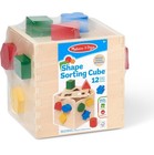 Melissa   Doug Shape Sorting Cube - Classic Wooden Toy With 12 Shapes And Case