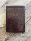 Sun-moon Burgundy Handcrafted Leather Diary Journal Notebook Clasp Lock 110-page