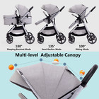2-in-1 Baby Stroller - Folding Infant Newborn Pram Stroller With Reversible Seat