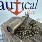 Antique Finish Brass Telescope W  27  Chain  Pocket Size Spyglass Necklace
