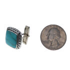 925 Sterling Silver  Mens Turquoise Cuff Links  20mm Cufflinks  Turquoise   Silv