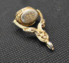 Antique Gold Filled plated Revolving Spinning Triple Locket Watch Fob Pendant