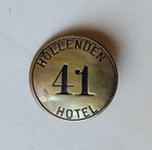 Cleveland Ohio 1920s Hollenden Hotel Employee Badge Pin Number 41 Brass Antique