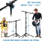 K Kasonic - Microphone Stand  Adjustable Collapsible Tripod Boom Mic Stands With