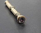 Antique Gold Filled Jeweled Top Mechanical Slide Pencil   Fountain Pen