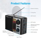 Solar Portable Bluetooth Speaker Fm  am Radio Digital Mp3 Player Rechargeable