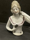 Antique Porcelain Half Doll Pin Cushion Doll Marked Made In Germany Doll 3    5673