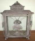 Antique 19th Century Metal   Curved Glass Aesthetic Movement Lantern Terrarium