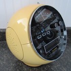 Vintage Mcm Orb Shaped Yellow Weltron Am fm Stereo Radio   8 Track Tape Player