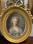 Antique 18th Century French Portrait Pastel Painting Signed
