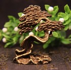 Brass Green Pine Tree Statue Small Sculpture Tabletop Figurine Home Decor Gifts