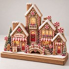 Christmas Wooden Plaque Gingerbread Sweet Shop Wood Tabletop Holiday Decor