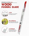 Wood Pruning Reciprocating Saw Blades 9 Inch Blades For 9 Inch  Red