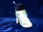 Elegant Embroidered And Beaded  Pin Cushion Hand Made In Shoe Shape