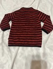 Nautica 12m Red black Striped Knit Pullover Sweater Quarter-zip Mock Neck