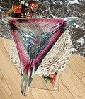 Vintage Murano Sommerso Beautiful Art Glass Heavy Geode Ashtray Bowl Dish