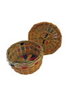 Vintage Handwoven Round Sweetgrass Basket  With Lid   c 