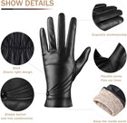 Winter Leather Gloves For Women  Warm Touchscreen Driving Texting Cashmere Lined