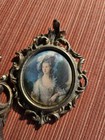 Vintage Lot Of 3 Small Ornate Brass Picture Frames Victorian Women Wall Hanging 
