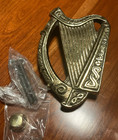 Celtic Brassware Hand-crafted Irish Harp Door Knocker Ireland Great Gift Nib