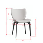 Modern Pu Leather Dining Chairs Set Of 2  Grey Metal Design For Kitchen