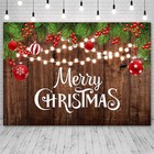 7x5ft Merry Christmas Backdrop Rustic Wooden Xmas Decorations Photography Bac   