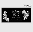 Memorial Headstone 24x12x3 4 Inches Human Grave Marker Tombstone Black Granite