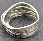 Vintage 925 Sterling Tested Entwined Stacking Four Rows Size 5 Puzzle Ring   f1