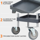 Commercial Janitorial Cleaning Cart On Wheels - Black Housekeeping Caddy With Co