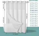 White No Hook Waffle Weave Shower Curtain With Snap-in Liner Replacement 71wx74h