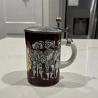 Rare Vintage Iser Fluv German Munchen Beer Stein With Pewter Lid  5 5  Tall