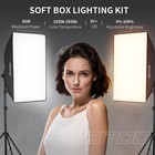 2pcs Led Softbox Lighting Kit Photography Studio Remote Continuous Light Tripod