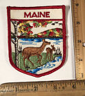 Vintage Maine Deer Doe   Fawn Sew On Patch Nos 1970s Travel Souvenir Nature