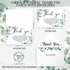 100 Sets Funeral Thank You Cards With Envelopes And Message Thank You Sympathy C
