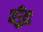 Gorgeous Antique  Passementerie Black Glass   Button - 6 Petal Fl0wer Realistic